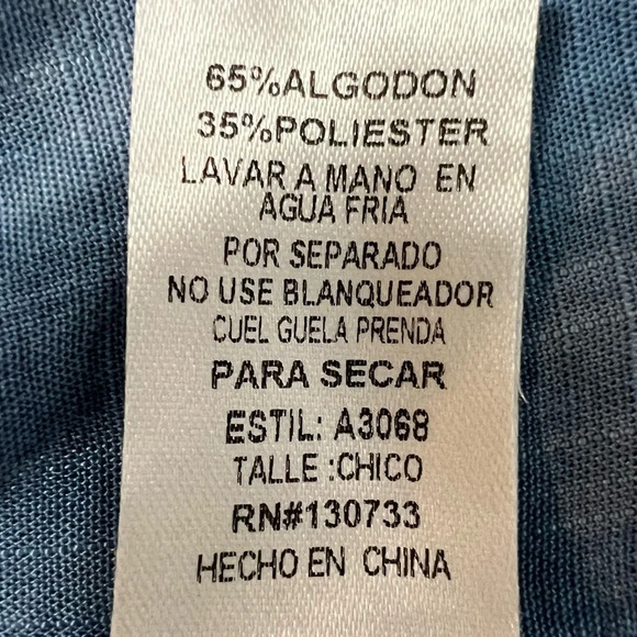 Umgee Chambray Mini Lace Button Dress. Size Small. - Picture 12 of 12